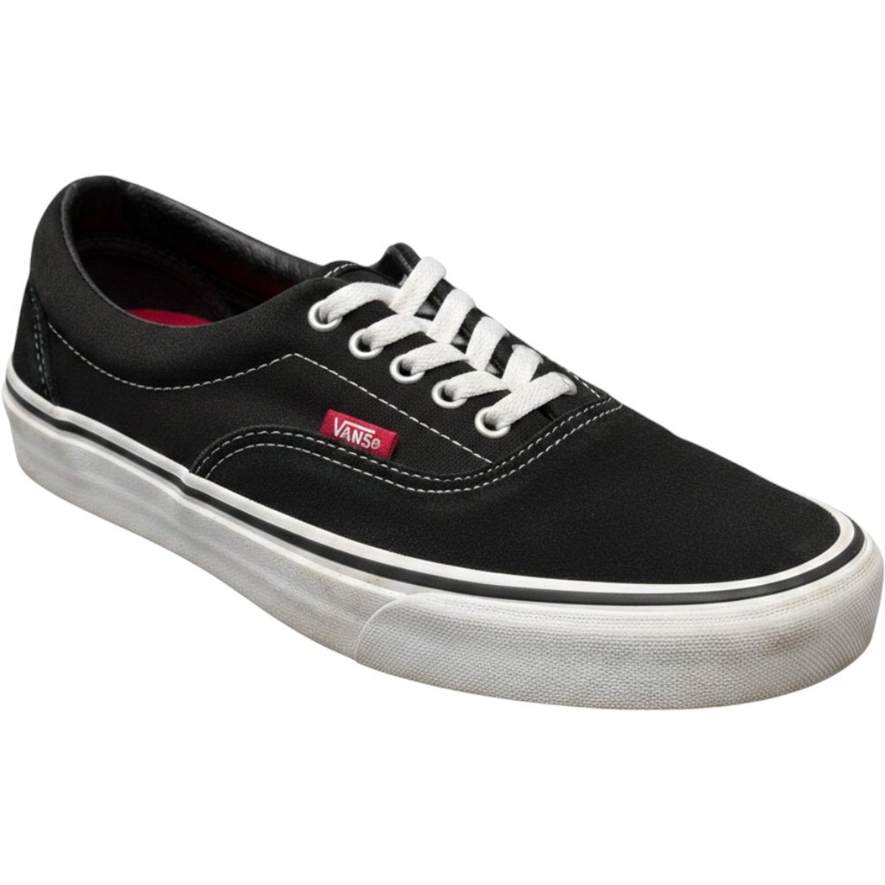 Vans Era Pro Mens 9.5 Black White Suede Canvas Skate Shoes Sneakers Low Top